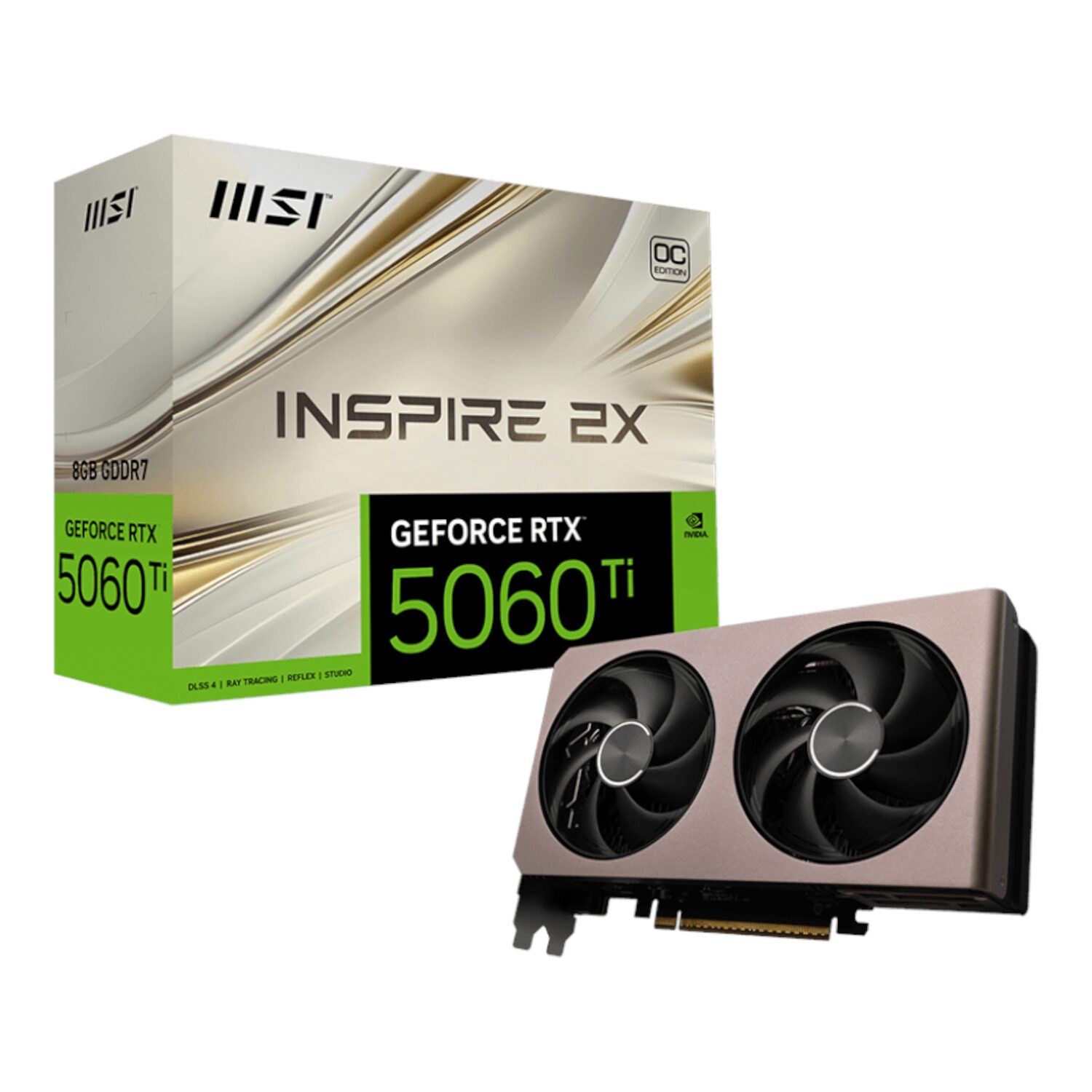RTX5060TIINSPIRE2XOC8GB-WR-01.jpg MSI GeForce RTX 5060 Ti 8GB INSPIRE 2X OC Graphics Card
