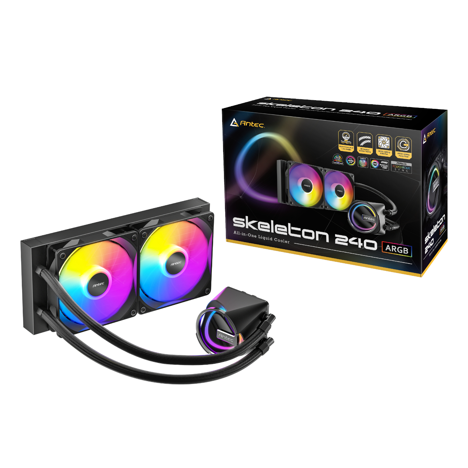 Antec Skeleton 240 ARGB CPU Liquid Cooler Black