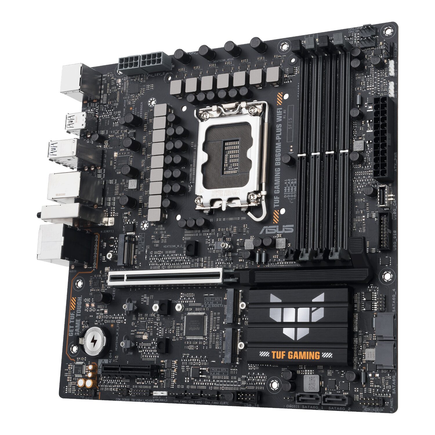 Asus TUF Gaming B860M-Plus Wi-Fi M-ATX Motherboard – Intel LGA1851, DDR5, PCIe 5.0. Wi-Fi 7